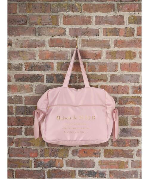 Maison de FLEUR（メゾンドフルール）の「サテンキャリーオンバッグ（エコバッグ/サブバッグ・レディース・ピンクベージュ/ブラック/ネイビー・FREE）」の11枚目の写真