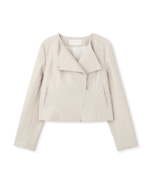 PROPORTION BODY DRESSING（プロポーションボディドレッシング）の「フェイクレザーライダース / 1213155203（テーラードジャケット・レディース・オフホワイト/ブラック・SMALL/MEDIUM）」の16枚目の写真