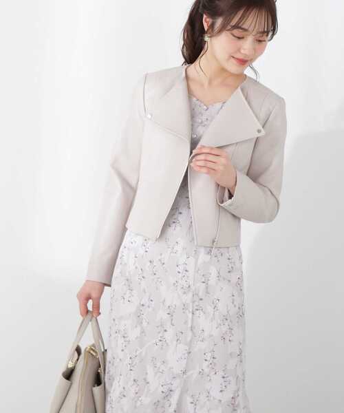 PROPORTION BODY DRESSING（プロポーションボディドレッシング）の「フェイクレザーライダース / 1213155203（テーラードジャケット・レディース・オフホワイト/ブラック・SMALL/MEDIUM）」の11枚目の写真