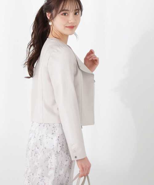 PROPORTION BODY DRESSING（プロポーションボディドレッシング）の「フェイクレザーライダース / 1213155203（テーラードジャケット・レディース・オフホワイト/ブラック・SMALL/MEDIUM）」の12枚目の写真