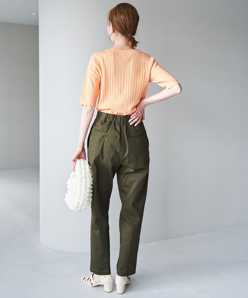 ROPE' PICNIC(ロペピクニック)の「Beauty knit/スカラップネックハーフスリーブニットプルオーバー/WEB限定カラーあり(ニット/セーター・レディース・ブラック/ブラウン/サックスブルー/グリーン系その他/イエロー系その他/オフホワイト/オレンジ系その他4・38)」の16枚目の写真