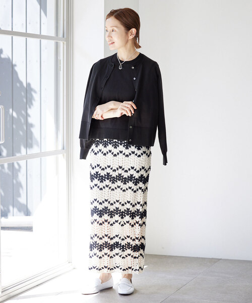 IENA（イエナ）の「E コットンアンサンブル（カーディガン/ボレロ・レディース・オレンジ/サックスブルー/ブラック/ベージュ・FREE）」の19枚目の写真