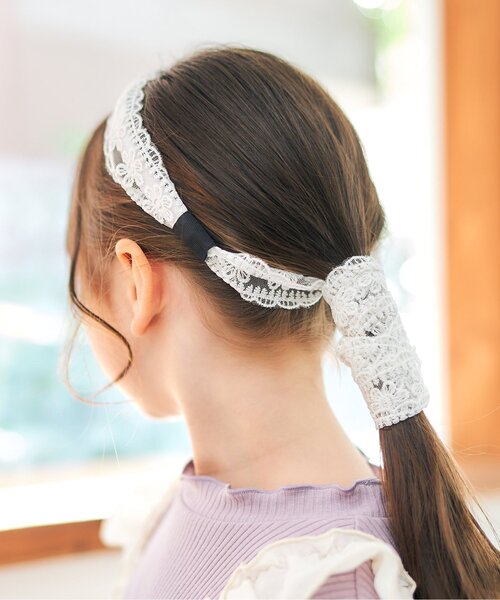 apres les cours（アプレレクール）の「【フォーマル対応】レースカチューシャ＿アプレレクールマシェリ（その他ヘアアクセサリー・キッズ・アイボリー・FREE）」の13枚目の写真