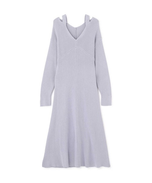 PROPORTION BODY DRESSING（プロポーションボディドレッシング）の「オープンショルダーリブニットワンピース / 1213140308（ワンピース・レディース・ブルー/ライトグリーン・SMALL/MEDIUM）」の3枚目の写真