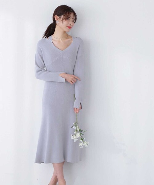 PROPORTION BODY DRESSING（プロポーションボディドレッシング）の「オープンショルダーリブニットワンピース / 1213140308（ワンピース・レディース・ブルー/ライトグリーン・SMALL/MEDIUM）」の11枚目の写真