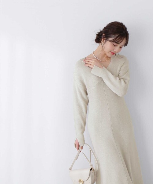 PROPORTION BODY DRESSING（プロポーションボディドレッシング）の「オープンショルダーリブニットワンピース / 1213140308（ワンピース・レディース・ブルー/ライトグリーン・SMALL/MEDIUM）」の18枚目の写真