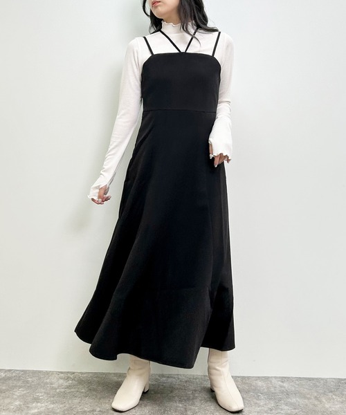 INGNI（イング）の「ホルターネックフレアキャミ／ワンピース（ワンピース・レディース・ブラック/モカ・M）」の16枚目の写真