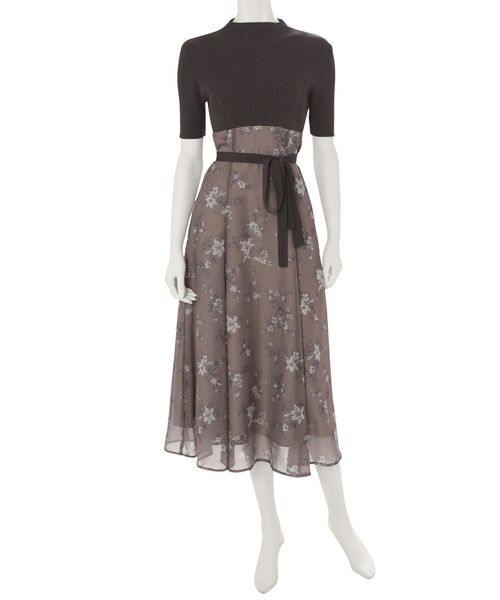 MERCURYDUO(マーキュリーデュオ)の「フラワーニットドッキングワンピース(ワンピース・レディース・ブラウン/グレー/アイボリー・SMALL/MEDIUM)」の14枚目の写真