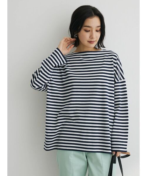 Green　Parks（グリーンパークス）の「リラックスカラーボーダーロンTEE（Tシャツ/カットソー・レディース・サックスブルー/グレー/ブルー/ネイビー/ピンク・FREE）」の7枚目の写真