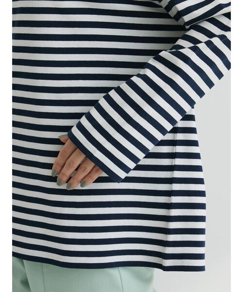 Green　Parks（グリーンパークス）の「リラックスカラーボーダーロンTEE（Tシャツ/カットソー・レディース・サックスブルー/グレー/ブルー/ネイビー/ピンク・FREE）」の11枚目の写真