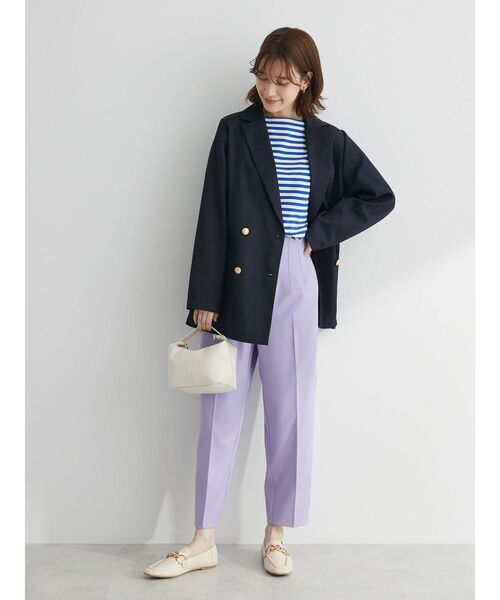 Green　Parks（グリーンパークス）の「リラックスカラーボーダーロンTEE（Tシャツ/カットソー・レディース・サックスブルー/グレー/ブルー/ネイビー/ピンク・FREE）」の17枚目の写真