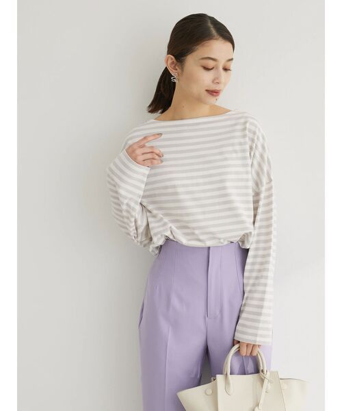 Green　Parks（グリーンパークス）の「リラックスカラーボーダーロンTEE（Tシャツ/カットソー・レディース・サックスブルー/グレー/ブルー/ネイビー/ピンク・FREE）」の21枚目の写真