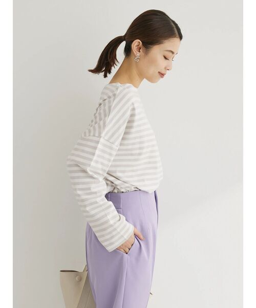 Green　Parks（グリーンパークス）の「リラックスカラーボーダーロンTEE（Tシャツ/カットソー・レディース・サックスブルー/グレー/ブルー/ネイビー/ピンク・FREE）」の22枚目の写真