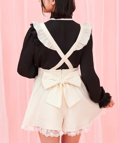 セール】フリルサスペンダー付フレアショートパンツ（その他