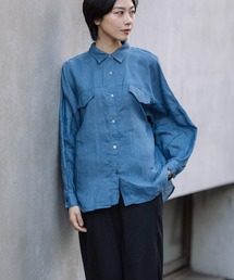 Munich | 60sライトフレンチリネンバックギャザーシャツ(シャツ/ブラウス)