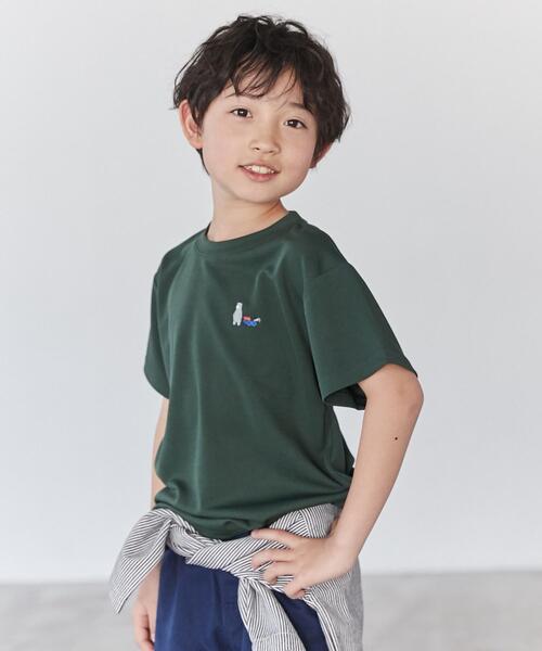 coen（コーエン）の「アウトドアベアプリントTシャツ（Tシャツ/カットソー・キッズ・ネイビー/ケリー・150/120/130/140/100/110）」の3枚目の写真
