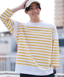 coen（コーエン）の「ナバルボーダー7分袖Tシャツ（Tシャツ/カットソー・メンズ）」