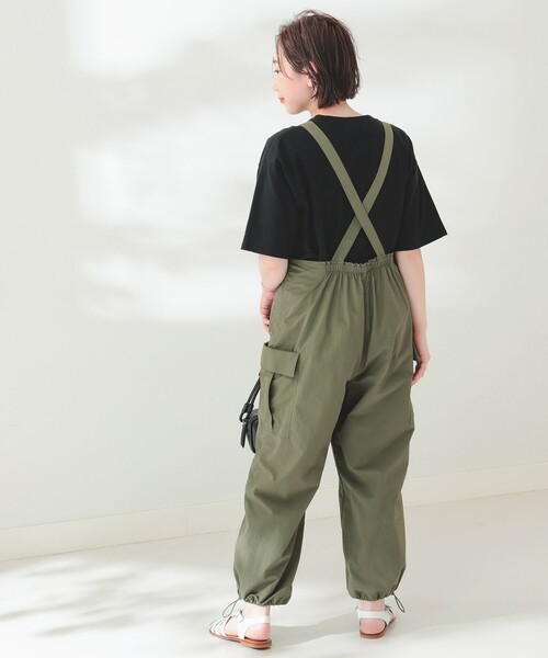 B:MING by BEAMS（ビーミングバイビームス）の「B:MING by BEAMS / ミリタリー サロペット（サロペット/オーバーオール・レディース・スミクロ/オリーブ・SMALL/MEDIUM）」の3枚目の写真