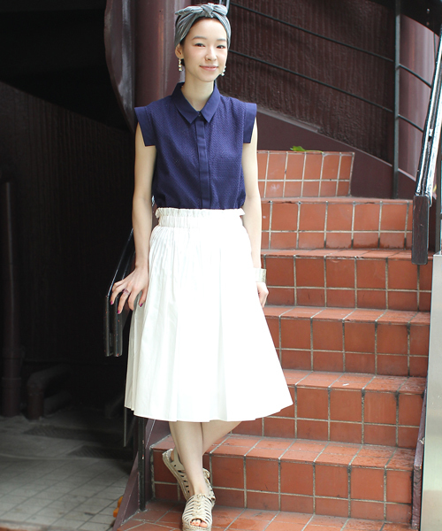 Ray BEAMS（レイビームス）の「Ray BEAMS / レースコンビ ノースリーブ シャツ（シャツ/ブラウス・レディース・ホワイト/サックスブルー/ネイビー・0/1）」の20枚目の写真