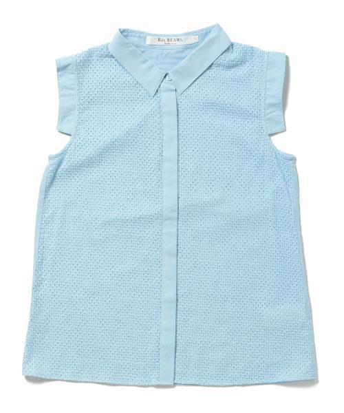 Ray BEAMS（レイビームス）の「Ray BEAMS / レースコンビ ノースリーブ シャツ（シャツ/ブラウス・レディース・ホワイト/サックスブルー/ネイビー・0/1）」の6枚目の写真