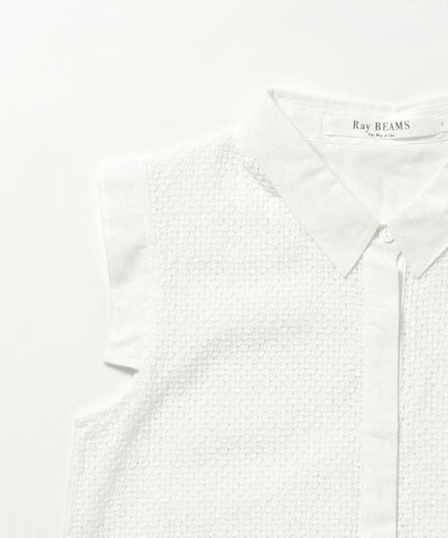 Ray BEAMS（レイビームス）の「Ray BEAMS / レースコンビ ノースリーブ シャツ（シャツ/ブラウス・レディース・ホワイト/サックスブルー/ネイビー・0/1）」の16枚目の写真