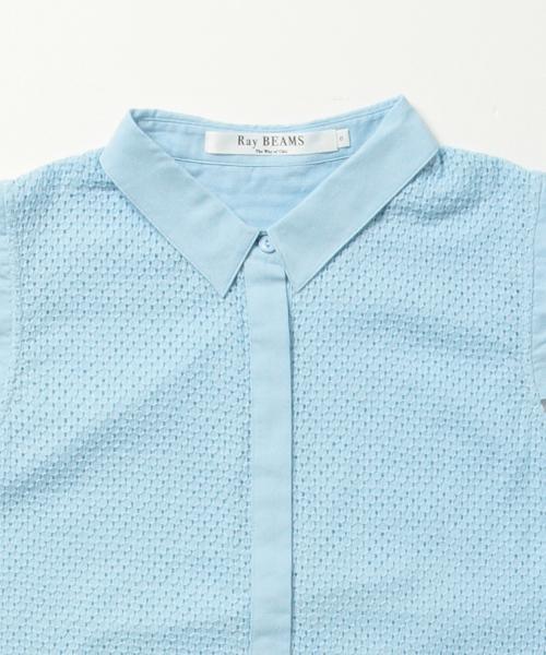Ray BEAMS（レイビームス）の「Ray BEAMS / レースコンビ ノースリーブ シャツ（シャツ/ブラウス・レディース・ホワイト/サックスブルー/ネイビー・0/1）」の9枚目の写真