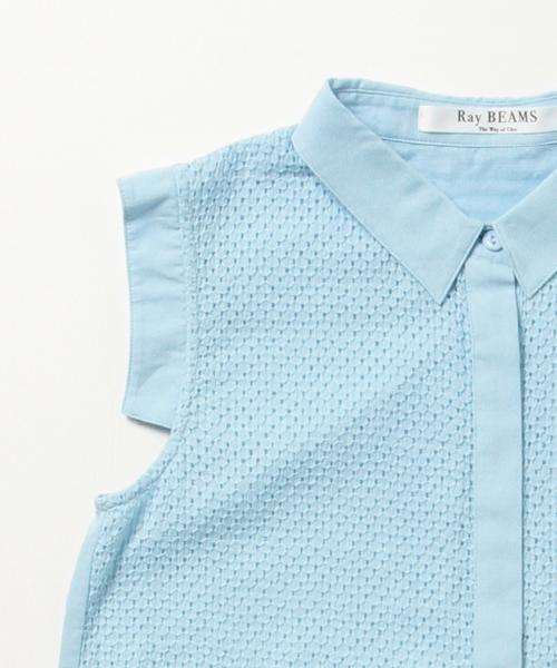 Ray BEAMS（レイビームス）の「Ray BEAMS / レースコンビ ノースリーブ シャツ（シャツ/ブラウス・レディース・ホワイト/サックスブルー/ネイビー・0/1）」の18枚目の写真