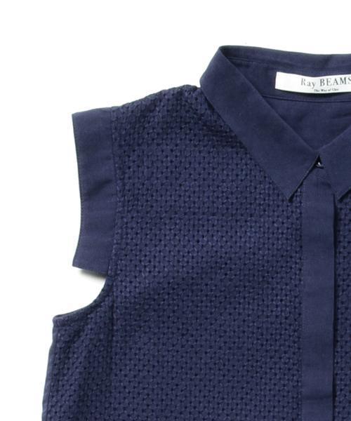 Ray BEAMS（レイビームス）の「Ray BEAMS / レースコンビ ノースリーブ シャツ（シャツ/ブラウス・レディース・ホワイト/サックスブルー/ネイビー・0/1）」の13枚目の写真