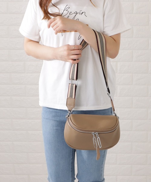 Lace Ladies（レースレディース）の「レザー調リングモチーフボディバッグ（ボディバッグ/ウエストポーチ・レディース・ブラック/ホワイト/ベージュ・FREE）」の21枚目の写真