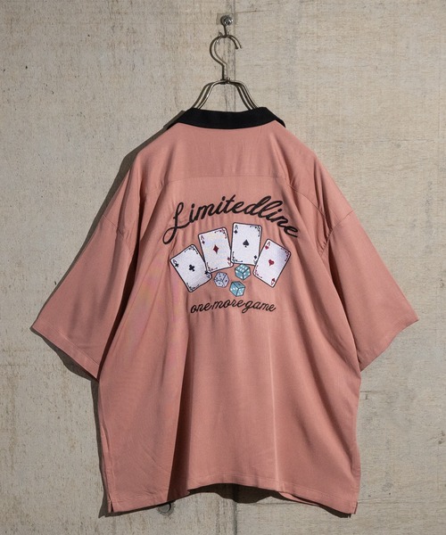 Limited Line Naive Magic(リミテッドラインナイーブマジック)の「【a】レーヨン チェーンステッチバック刺繍 オープンカラー ルーズサイズシャツ(シャツ/ブラウス・メンズ・ピンク/ホワイト/ダークグリーン/ブラック・MEDIUM/LARGE)」の12枚目の写真