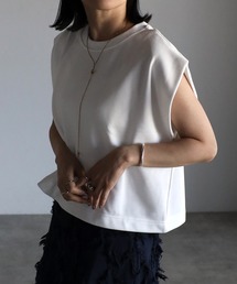ショルダータック裏毛ノースリ
