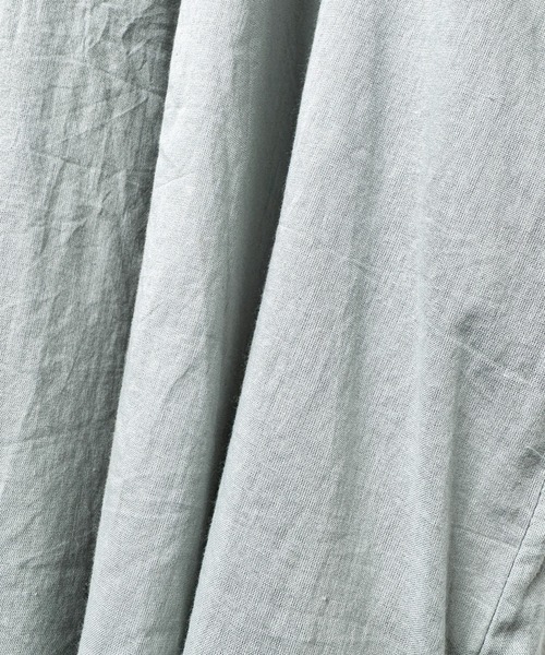 folka（フォルカ）の「袖口 シャーリング 長袖 シアーシャツ ワンピース（シャツ/ブラウス・レディース・ネイビー/アイボリー/ライトグリーン・FREE）」の7枚目の写真