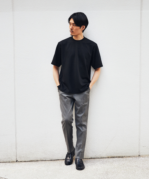 EDIFICE(エディフィス)の「ジャガードネック カルゼ ニット Tシャツ(Tシャツ/カットソー・メンズ・ブラック/チャコールグレー/ホワイト/カーキ・SMALL/MEDIUM/LARGE)」の17枚目の写真