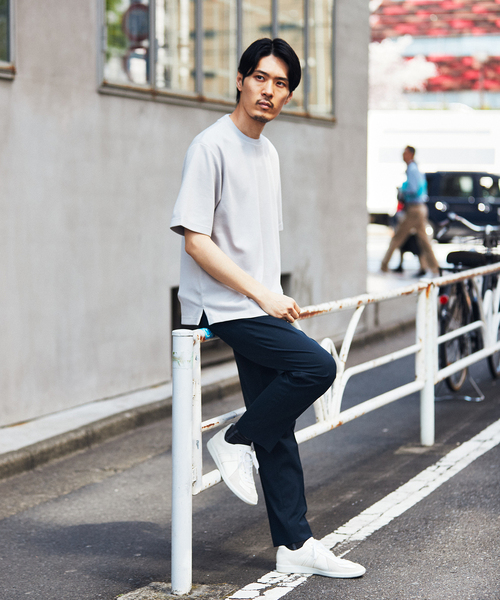 EDIFICE(エディフィス)の「ジャガードネック カルゼ ニット Tシャツ(Tシャツ/カットソー・メンズ・ブラック/チャコールグレー/ホワイト/カーキ・SMALL/MEDIUM/LARGE)」の5枚目の写真