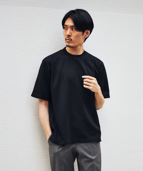 EDIFICE(エディフィス)の「ジャガードネック カルゼ ニット Tシャツ(Tシャツ/カットソー・メンズ・ブラック/チャコールグレー/ホワイト/カーキ・SMALL/MEDIUM/LARGE)」の19枚目の写真