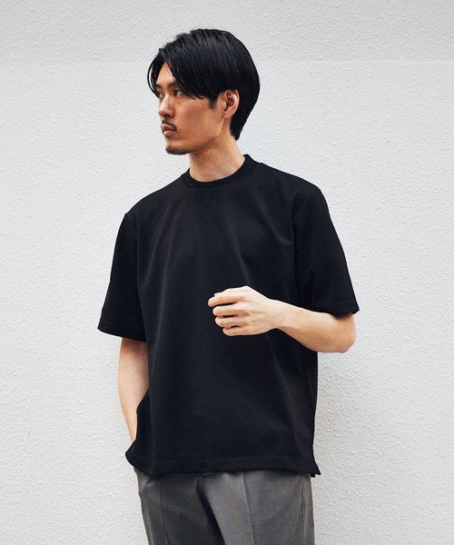 EDIFICE(エディフィス)の「ジャガードネック カルゼ ニット Tシャツ(Tシャツ/カットソー・メンズ・ブラック/チャコールグレー/ホワイト/カーキ・SMALL/MEDIUM/LARGE)」の20枚目の写真