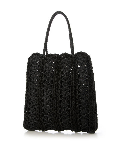 cache cache(カシュ カシュ)の「カシュカシュ cachecache / 切り替え松葉編みトートバッグ(トートバッグ・レディース・ベージュ/ブラック・FREE)」の9枚目の写真