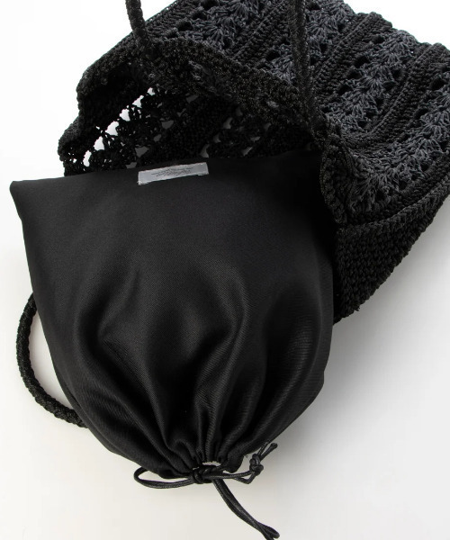 cache cache(カシュ カシュ)の「カシュカシュ cachecache / 切り替え松葉編みトートバッグ(トートバッグ・レディース・ベージュ/ブラック・FREE)」の13枚目の写真