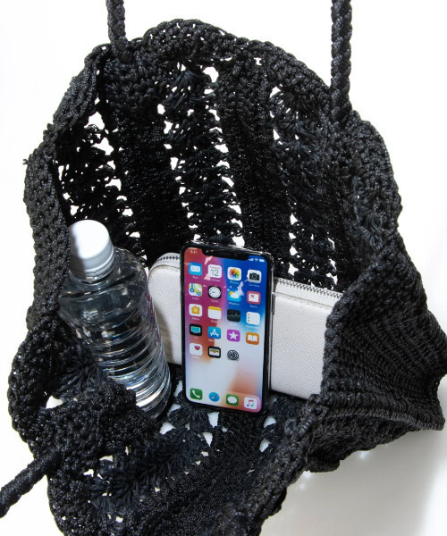 cache cache(カシュ カシュ)の「カシュカシュ cachecache / 切り替え松葉編みトートバッグ(トートバッグ・レディース・ベージュ/ブラック・FREE)」の15枚目の写真