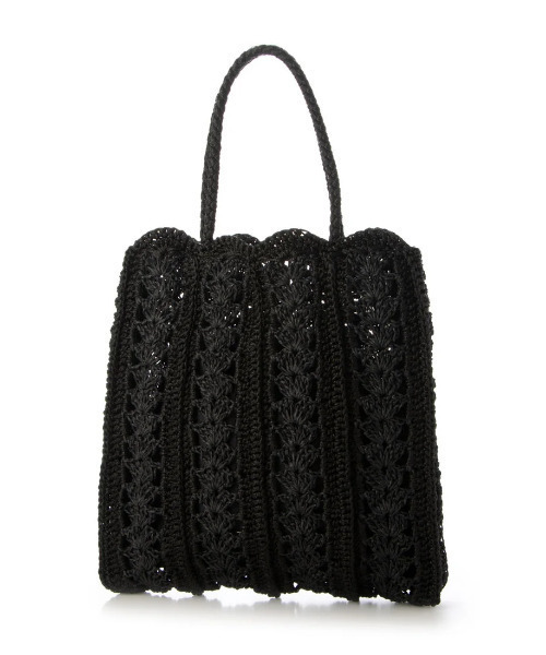 cache cache(カシュ カシュ)の「カシュカシュ cachecache / 切り替え松葉編みトートバッグ(トートバッグ・レディース・ベージュ/ブラック・FREE)」の8枚目の写真
