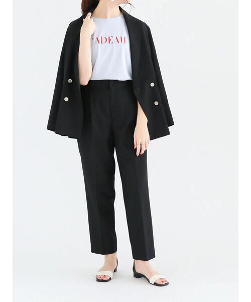 Te chichi（テチチ）の「リネン混ツイルテーラードジャケット（ノーカラージャケット・レディース・イエロー/キナリ/ブラック・ﾌﾘ-）」の5枚目の写真