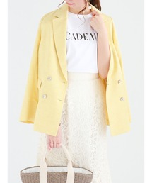 Te chichi | リネン混ツイルテーラードジャケット(ノーカラージャケット)