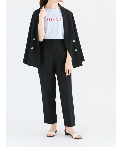 Te chichi（テチチ）の「リネン混ツイルテーラードジャケット（ノーカラージャケット・レディース・イエロー/キナリ/ブラック・ﾌﾘ-）」の6枚目の写真