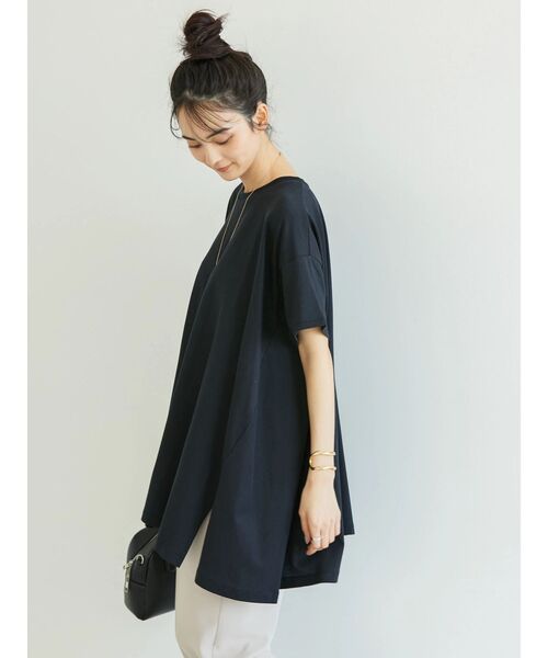 AMERICAN HOLIC（アメリカンホリック）の「キレイCotton斜めラインカットチュニック（チュニック・レディース・ライトイエロー/サックスブルー/グレイッシュベージュ/ブラック/オフホワイト・L/M）」の16枚目の写真