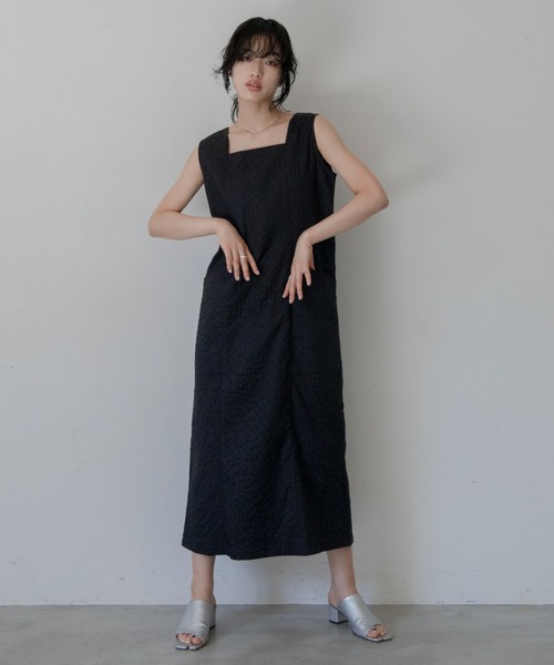 VACANCY（ヴァカンシー）の「フクレジャガードワンピースsetシアー切替カーディガン（ワンピース・レディース・ブラック/ネイビー・FREE）」の12枚目の写真