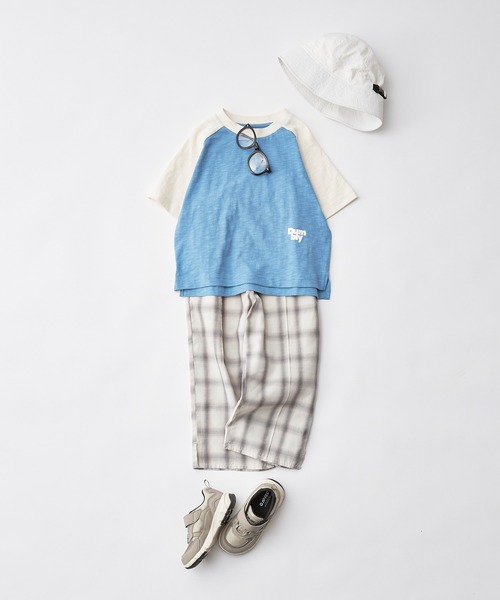 CIAOPANIC TYPY(チャオパニックティピー)の「【KIDS】ワンポイントスラブラグランTEE(Tシャツ/カットソー・キッズ・ブルー/チャコールグレー/ホワイト・S/M/L/XL/XXL)」の4枚目の写真