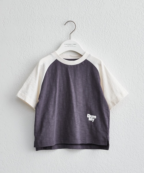 CIAOPANIC TYPY(チャオパニックティピー)の「【KIDS】ワンポイントスラブラグランTEE(Tシャツ/カットソー・キッズ・ブルー/チャコールグレー/ホワイト・S/M/L/XL/XXL)」の14枚目の写真
