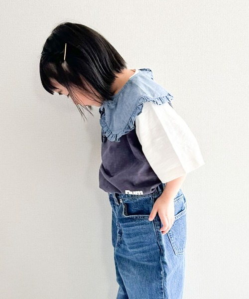 CIAOPANIC TYPY(チャオパニックティピー)の「【KIDS】ワンポイントスラブラグランTEE(Tシャツ/カットソー・キッズ・ブルー/チャコールグレー/ホワイト・S/M/L/XL/XXL)」の21枚目の写真