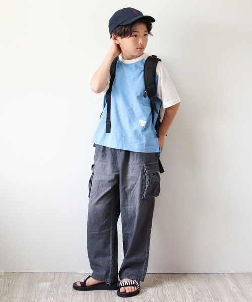 CIAOPANIC TYPY(チャオパニックティピー)の「【KIDS】ワンポイントスラブラグランTEE(Tシャツ/カットソー・キッズ・ブルー/チャコールグレー/ホワイト・S/M/L/XL/XXL)」の19枚目の写真