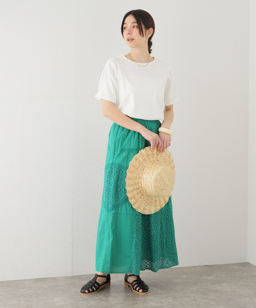 Simplicite(サンプリシテ)の「タックスリーブTシャツ(Tシャツ/カットソー・レディース・グリーン/ブラック/ホワイト・FREE)」の14枚目の写真